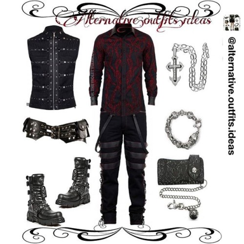 Repost from @alternative.outfits.ideas, #elegantgothboy Clothes from @theofficialvv  Accessories and