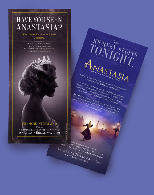 WHAT DOES A MISSING PRINCESS LOOK LIKE?ANASTASIA is an adaptation of Russian history and folk-lore.T