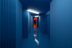 repulsed:  a corridor painted in electric