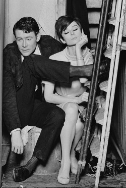 fuckindiva:  Peter O’Toole and Audrey Hepburn on the set of How to Steal a Million, 1966 