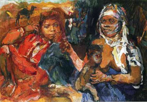 artist-kokoschka:Arab Woman and Child, 1929, Oskar Kokoschka