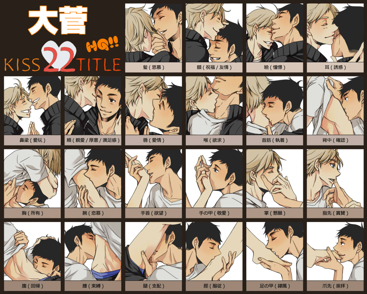 sorakou:  [腐向け] HQ!!大菅でキス22箇所やってみた!!       