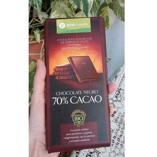 Happily surprised by the amazing, strong and deep flavor of this fair trade #chocolate #oxfam #oxfam