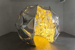 Louisezhang:  Golden Glow By Keith Lemleyneon, Metalized Polyester, Galvanised Steel