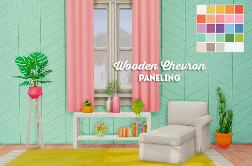 [ts4] wooden chevron paneling - wallsBowling night recolorAll wall heights22 swatchescredit: eversim