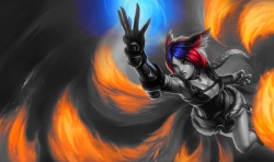 Monochromatic Splash Art: Foxfire Ahri by