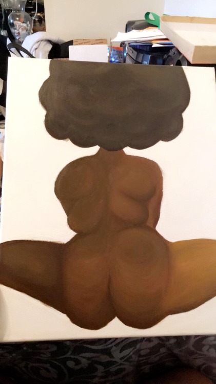 caramelanin: dirtycleanlostfound:   caramelanin:  I debated for sooooooo long on whether or not to post this painting. This was my first attempt at using oil paints, btw. But here she is, Essence, all finished in her glory.   I can’t say thank you enough