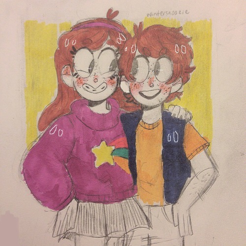 wintersnoozie:  twin doodles i’ll finish one day 