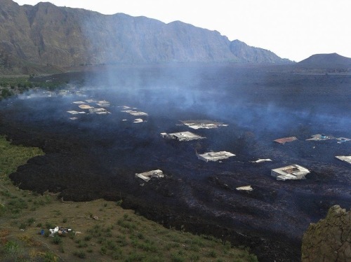 Fogo Volcano destroys two townsThe Pico de Fogo volcano on the island of Fogo (Portugese for “fire”)