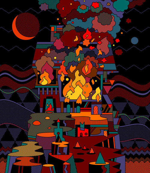 Fire Lodge Artwork created for Before It All Burns Down by Demetrius Rhymes