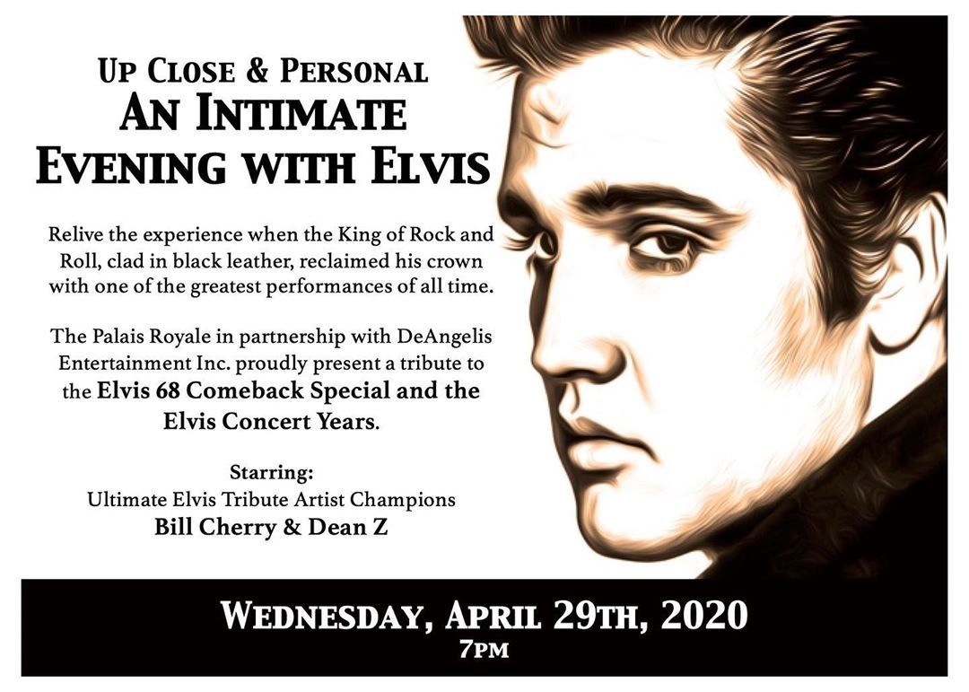 Get on your blue suede shoes and get in the mood! We are hosting a night of everything Elvis from food, decor and live music by @deangelisentertainment, @billcherryelvis & @deanzaselvis (at Palais...