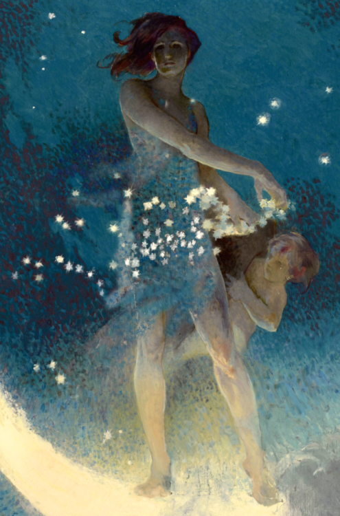 didoofcarthage:Detail from Spring Scattering Stars by Edwin Howland BlashfieldAmerican, c. 1927oil o