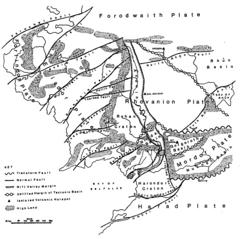 fiwen9430:scionofhyperborea:Geology of Middle Earth- top drawing done by Robert Reynolds, “Geology o