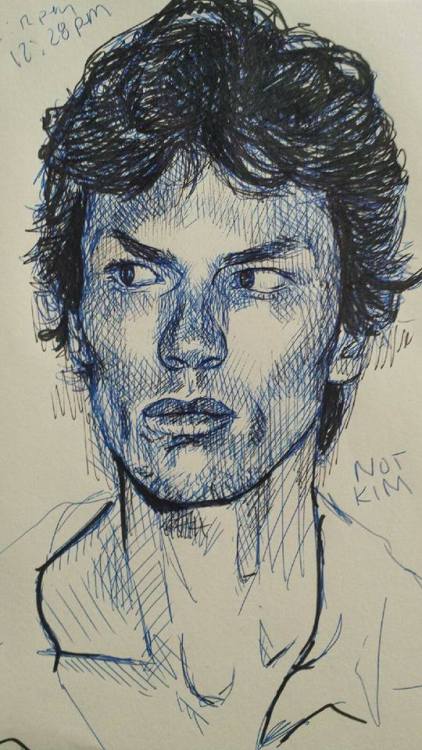 warriorw0man: Richard Ramirez aka “The Night Stalker”   medium: indian ink / blue ink  guess this to