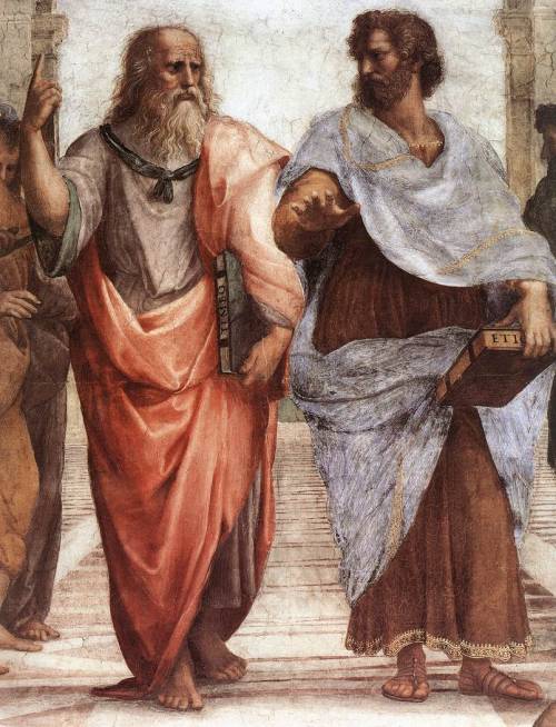 tierradentro:Plato and Aristotle, detail from Raphael’s “The School of Athens”, 1510-11. (via)