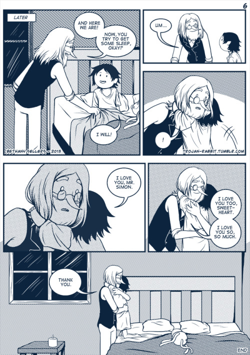 halotharfroggies:  trojan-rabbit:  Aaaand here it is! Thanks for your patience, everybody! (Sidenote: yeah, Simon and Marcy are totally squatting in an abandoned house.)  What was that? No it’s okay I didn’t need my heart. 