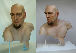 artmesohard:  Amazing hyper-realistic silicone sculptures made by British Artist Jamie Salmon. 