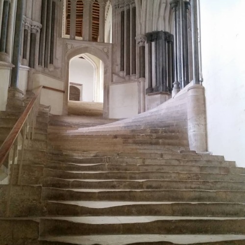 teashoesandhair: gertiecraign: teashoesandhair: Look at this radical staircase at Wells cathedral! A