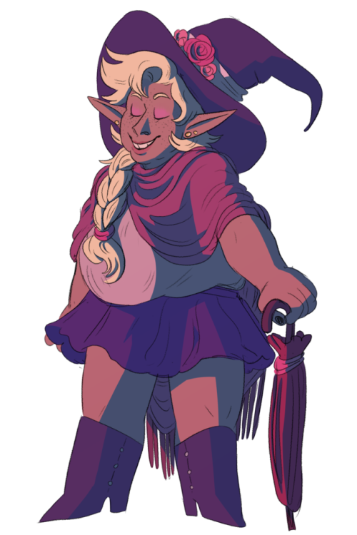 curydraws:i colored in @aliciine‘s taako [image description: a drawing of Taako in front 