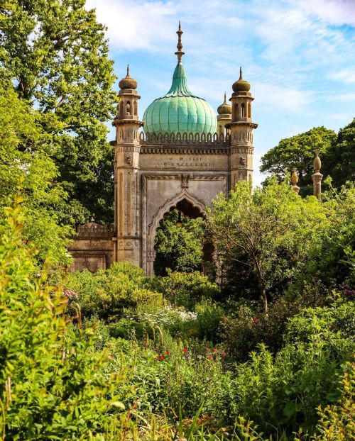 The North Gate at Brighton’s Royal Pavilion. The Royal Pavilion was completed in the 1820s for King 