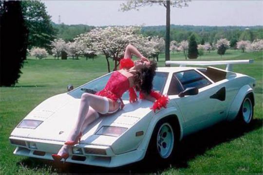 Chillaxing on a Countach seemed to be the thing to do