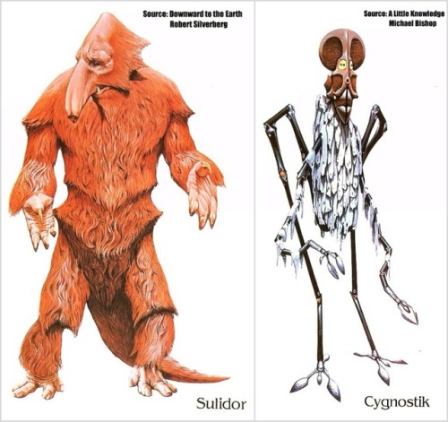 Creatures from BARLOWE’S GUIDE TO EXTRATERRESTRIALS (1979), with art by Wayne Barlowe.