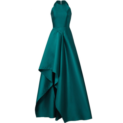 Badgley Mischka Teal Sculptural Gown ❤ liked on Polyvore (see more blue dresses)