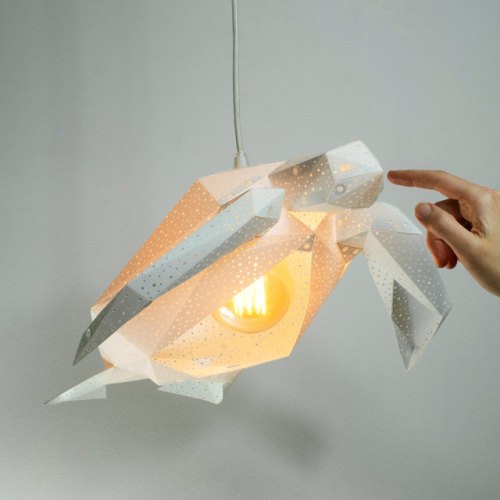 sosuperawesome:Fully Assembled and DIY Paper Craft Lamps by Vasili Lights on EtsySee our ‘lighting’ 