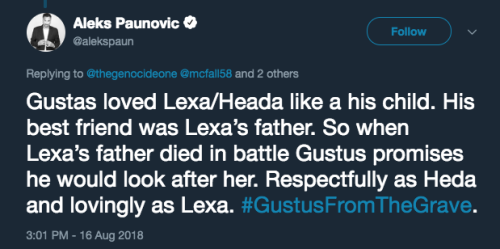 commanderlexaofthegrounders:Aleks about Gustus love for Lexa/Heda ( ᵒ̴̶̷̥́ _ᵒ̴̶̷̣̥̀ ) (via alekspaun