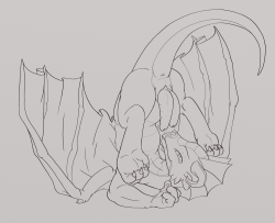 quartz-poker:  Dragon pinup. Took me forever to do the lineart (over a year) due to personal hangups about drawing stuff for a couple people and it not being wanted… I think I’m over that now. Ended up changing a bunch of stuff like the horns and