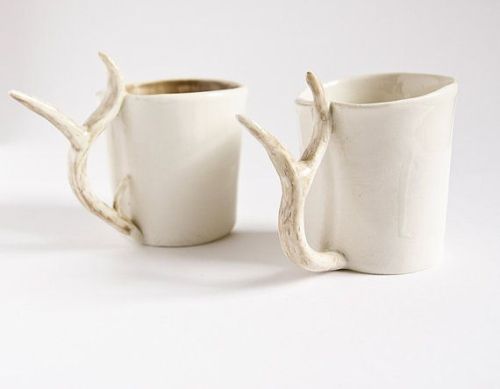 damn-fuck-you:cups with antlers.. gorgeous idea.