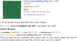 leasthelpful:  Unlike most Legos, which will file your taxes and cook you a seven course meal