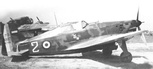 MS.406C1 from GC III/1 squadron, LeO 451 bomber in the background