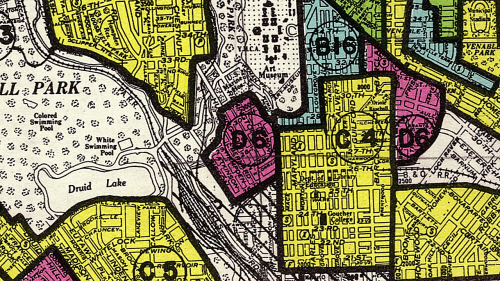 The history of redlining in Baltimore, told through maps in Rat Film (2018, Theo Anthony, dir.)