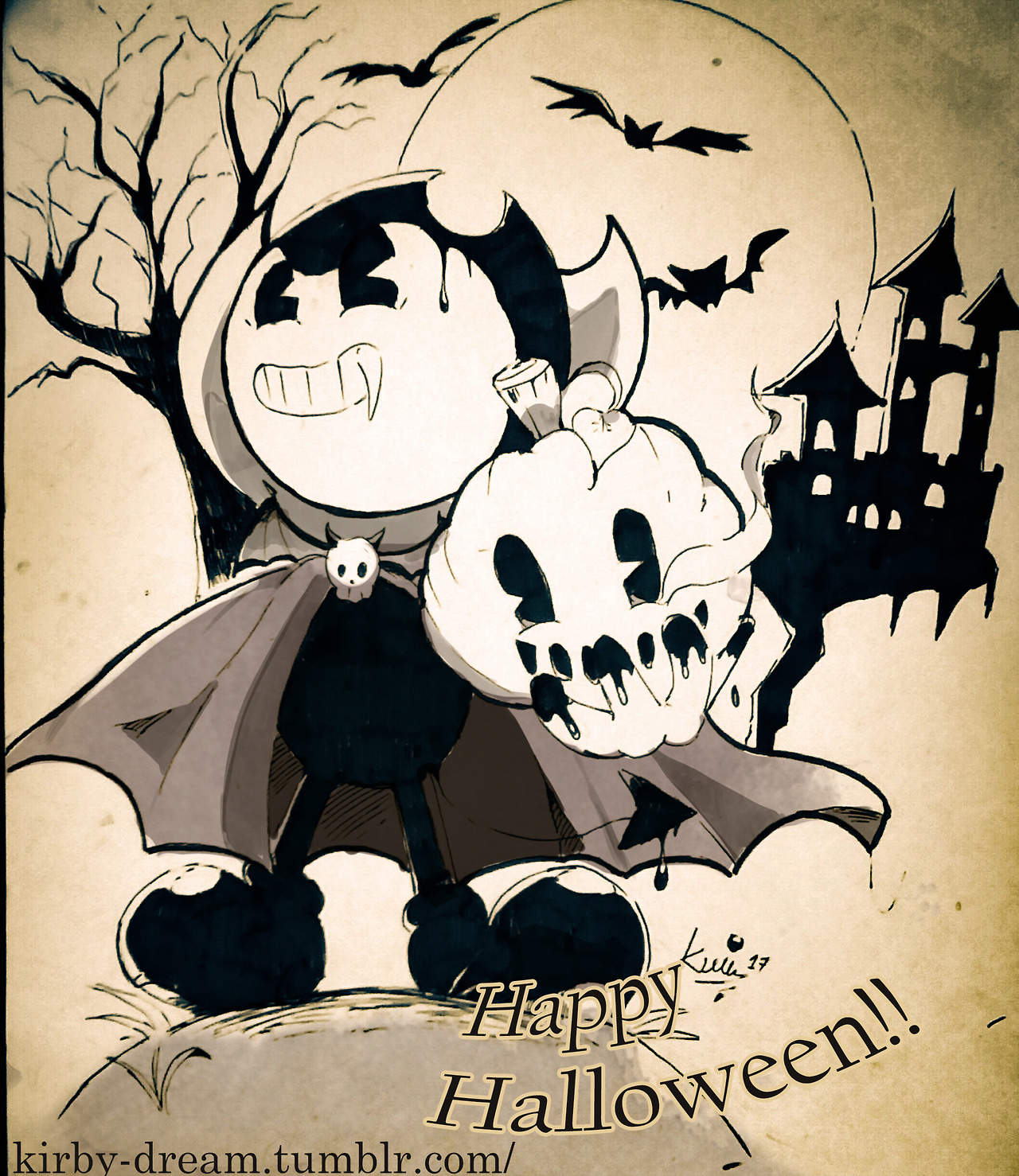 Kirby-Popstar — Bendy wishes: Happy early Halloween!