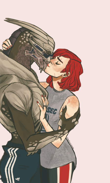 glitterfang:it’s so cute at the end of me3 how sheppy and garrus can get married and adopt babies an