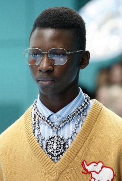 damplaundry:Tamsir Thiam at Gucci F/W 2018