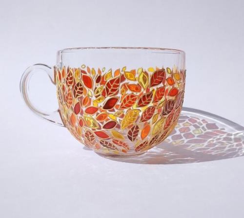 thesecretfairygarden: littlealienproducts: Glass Leaves & Flowers Mugs by ArtMasha Since we sho