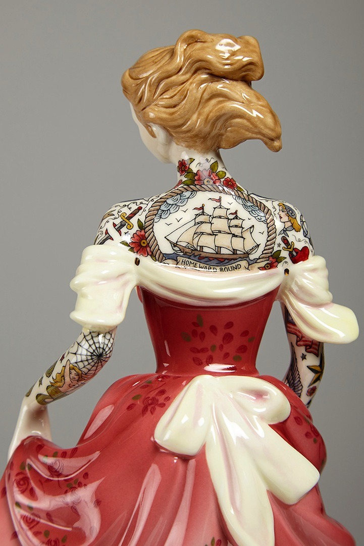 asylum-art:  Jessica Harrison, The Painted Ladies, art porcelain, sculpture, tattoos.