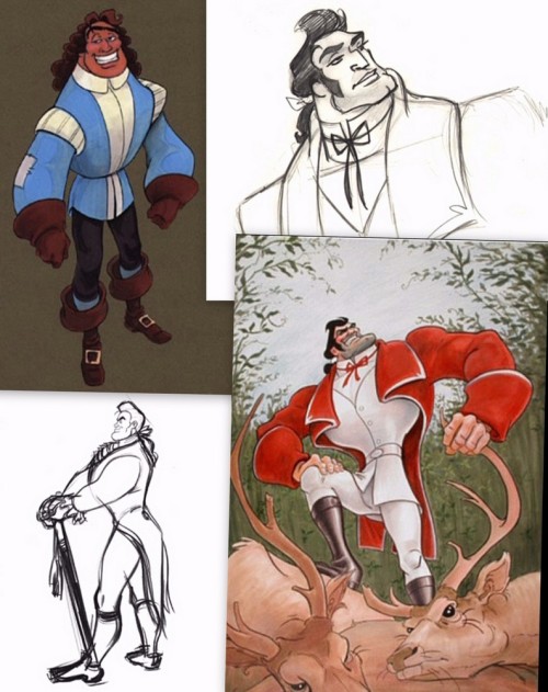 Beauty and the Beast Character Concept Art:1 & 2: Belle 3 & 4: The Beast/ Human Beast 5 &