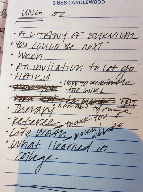 Caroline Rothstein’s Set List, University of North Georgia - Oconee, 10/9/13 (Cover: A Litany 