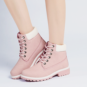 kaonoshi:Color Match Ankle Lace Up Kight Flat BootsDiscount Code : Joanna15 (15% off)