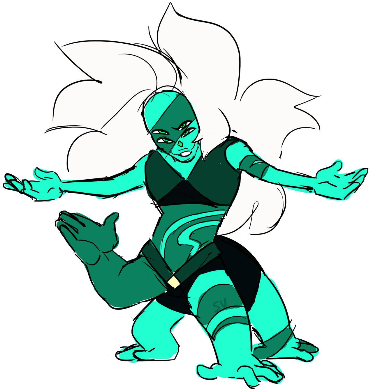 stenuniverse:  My bedtime sketch is Malachite. I like how she always has her arms