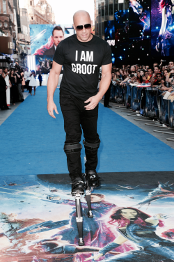 thefingerfuckingfemalefury:  breefolk:  thefingerfuckingfemalefury:  strikerhercules:  » Because only Vin Diesel could ever be ridiculously nerdy enough to attend the UK world premiere red carpet for Guardians of the Galaxy wearing a “I am Groot”