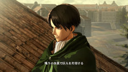 fuku-shuu:    Following the release of the 2nd trailer yesterday,   KOEI TECMO releases the latest screenshots of the upcoming Shingeki no Kyojin Playstation 4/Playstation 3/Playstation VITA game, featuring Levi, Hanji, and Levi’s Squad! This series