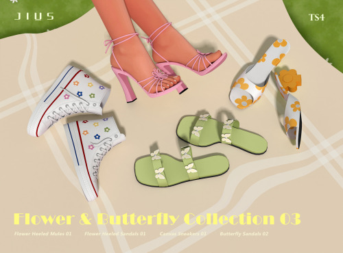 jius-sims: Flower &amp; Butterfly Collection 03 [Jius] Butterfly Sandals 0225 swatches10k+ Polyg