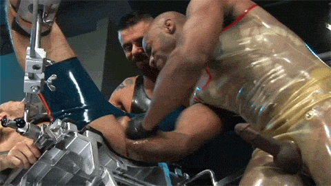 fistingbrazil:  Sylvain Lyk serving as a punch bag 