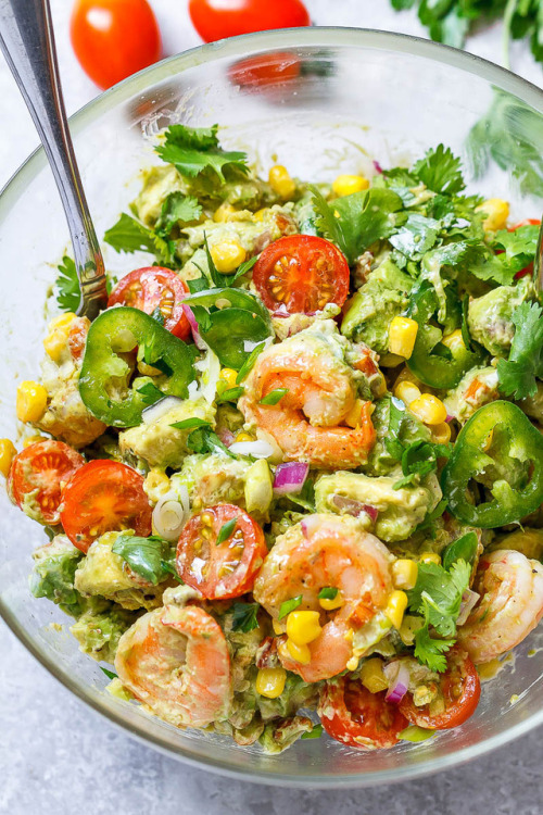 superfoodsfan:(Via: fattributes.tumblr.com) Shrimp Avocado Corn Salad with Summer Vinaigrette - Get 