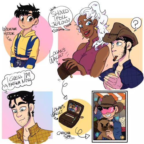 Logan is a good dad, sorry not sorry. I think is the first time I draw Logan with a cowboy hat, sham