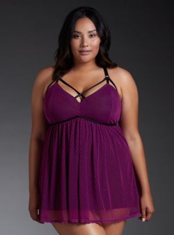 lingerie-plus:  Strappy Mesh Bralette Babydoll | Torrid